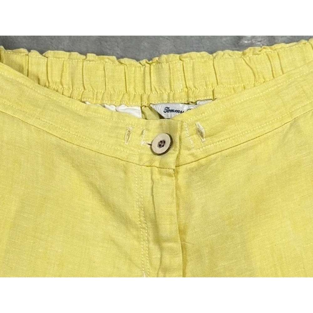 Tommy Bahama M 100% Linen Hibiscus Yellow Shorts Cottagecore Tomato Girl Preppy - Picture 9 of 9